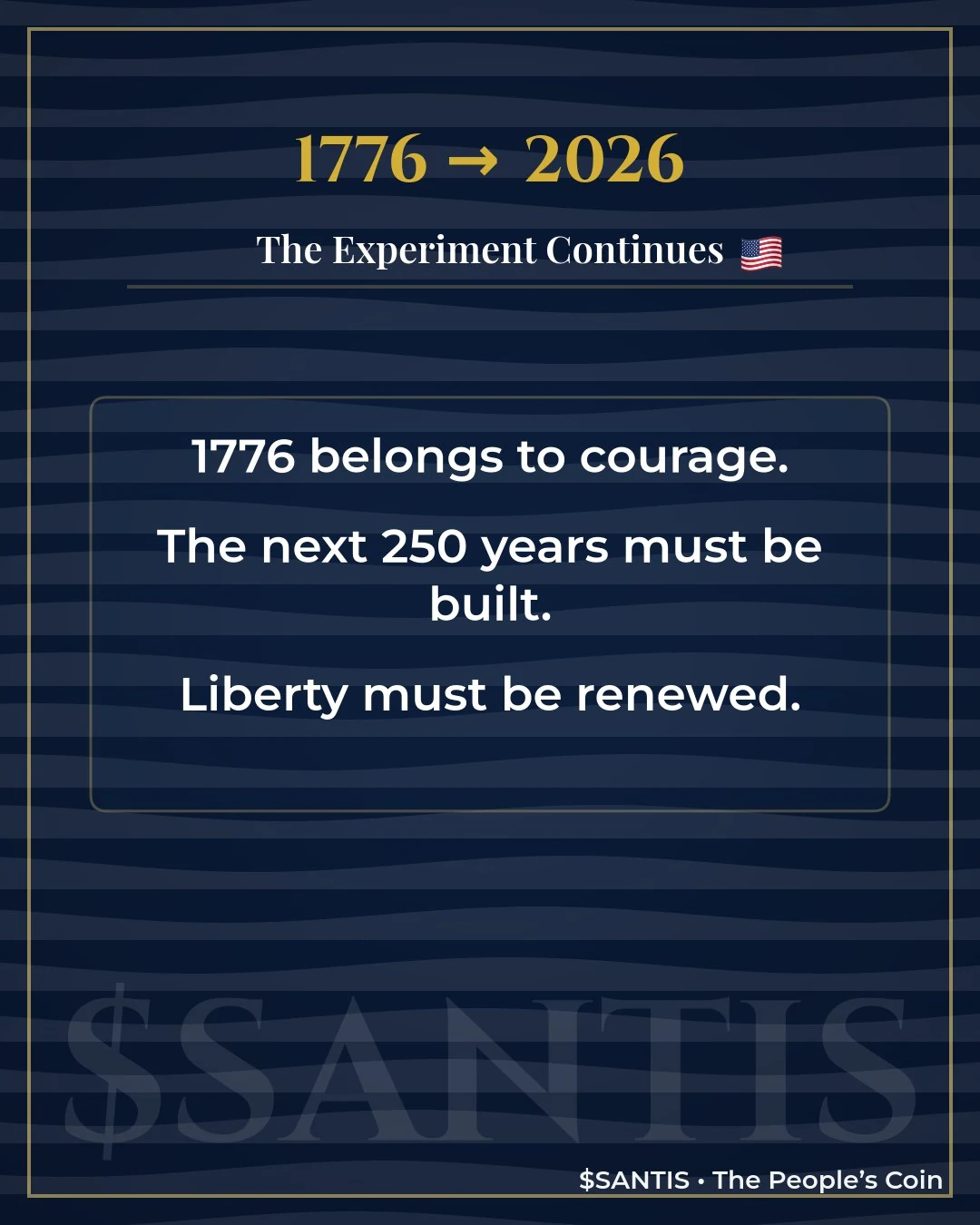 1776 to 2026 example generated by the SANTIS Meme Engine